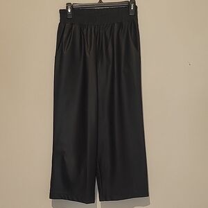 First Love Black Faux Leather Elastic Waist Pants